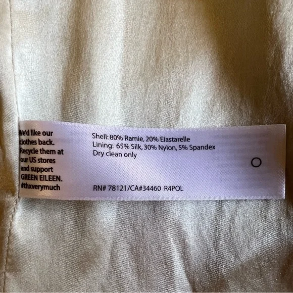 EILEEN FISHER Cream Open-Front Longline Coat Jacket Sz 10 Minimalist Italian - Picture 11 of 11